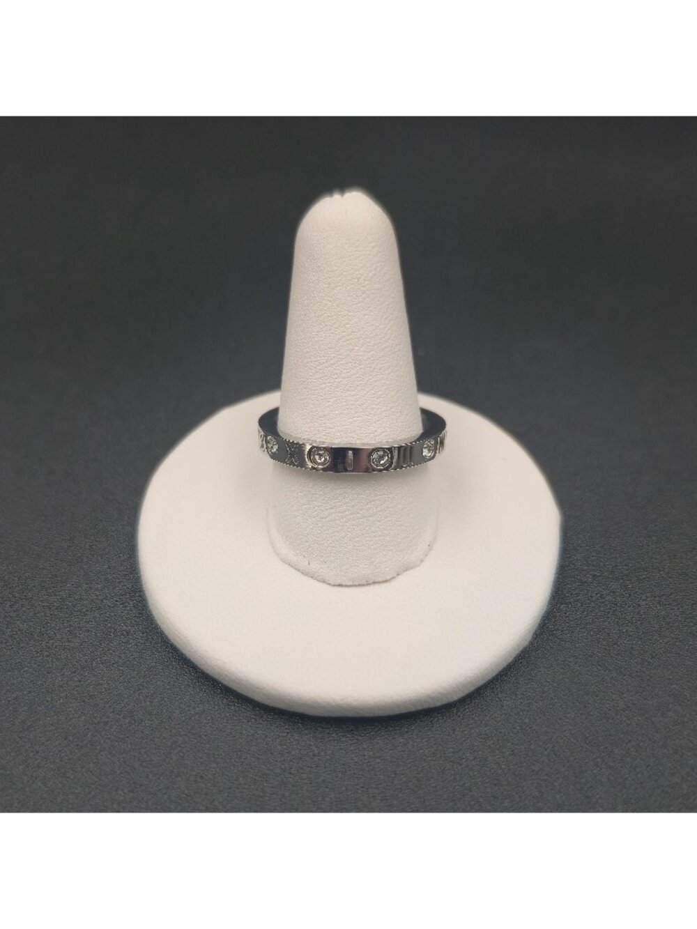 Size 8.75 Roman Numerals With Bright Crystals Band Ring A7518